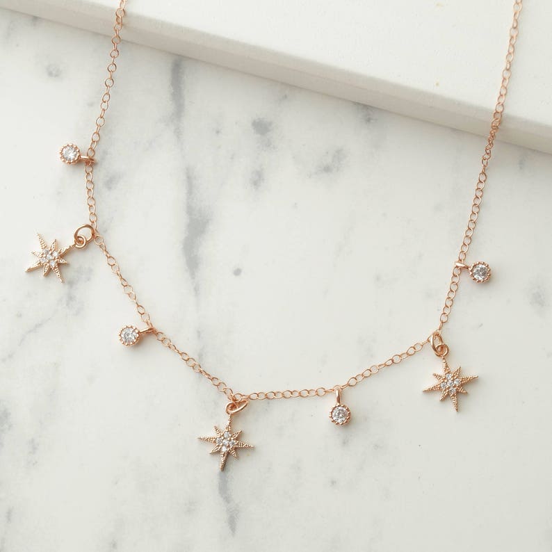 Minimalist Choker Dainty Necklace Rose Gold Choker Delicate Choker Delicate Star Necklace Star Choker Silver Choker The Nova Choker