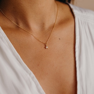 Cece Star Necklace, Gold Star Necklace, Dainty Gold Necklace, Opal Star Necklace, Dainty Star Necklace, Opal Necklace, Fire Opal Necklace