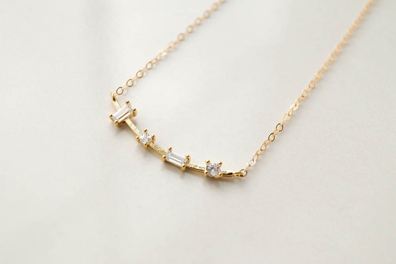 All Are Beautiful Necklace, Gold Bar Necklace, Dainty Gold Necklace, Simple Necklace, Delicate Necklace, Gold Necklace, Geometric Necklace Bild 4