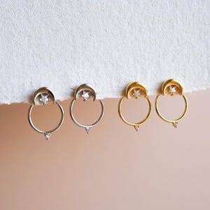 Moon Ear Jackets, Crescent Moon Earrings, Gold Ear Jacket, Silver Ear Jacket, Cuff Earrings, Celestial Earrings, Dainty Ear Jacket