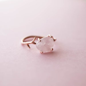 Rose Quartz Ring, Rose Gold Ring, Dainty Gemstone Ring, Boho Ring, Gold Ring, Rose Quartz Ring Gold, Gifts for Her, Pink Ring, Finley Ring image 6