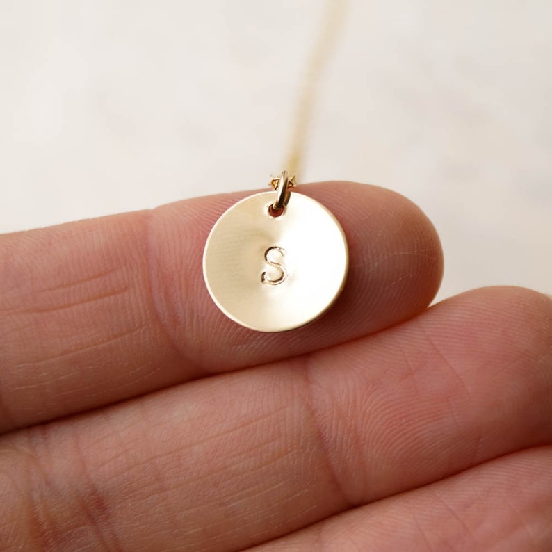One of a Kind Necklace Set Initial Disc Necklace Jewelry Gift Gold Disc Necklace Dainty Birthstone Necklace Tiny Birthstone Necklace