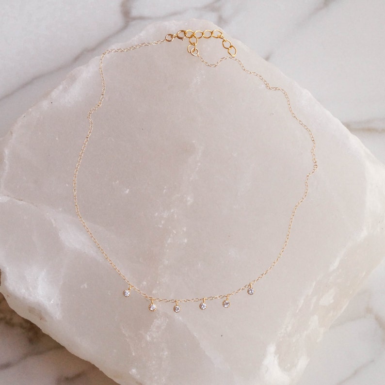 Delicate Choker Minimalist Choker Gold Filled Choker The Stargazer Choker CZ Choker Boho Dainty Layering Necklace Dainty Gold Choker