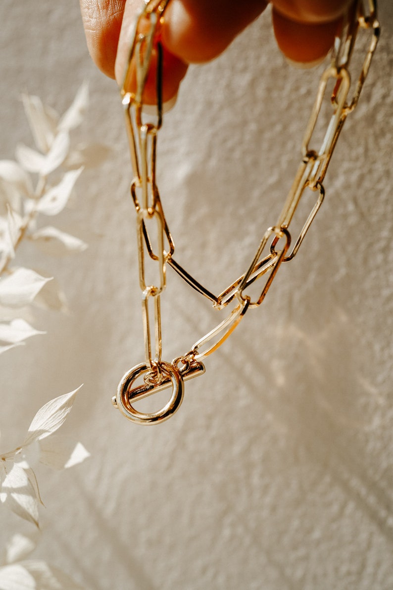 Sloane Chain Bracelet, Paperclip Chain Bracelet, Chunky Chain Bracelet, Gold Chain Bracelet, Link Bracelet, Wrap Bracelet, Bracelet Stack image 7