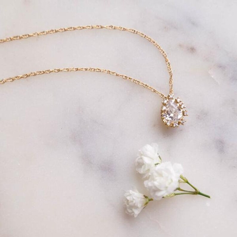 Minimalist Necklace Bridesmaid Gift Floating Necklace One Stone Necklace Minimal Necklace Floating Charm Necklace Dainty Necklace