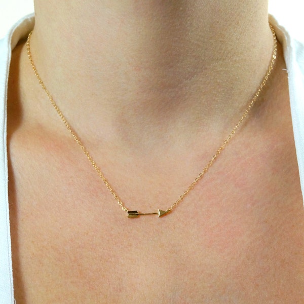 Tiny Arrow Necklace, Gold Necklace, Dainty Gold Necklace, Arrow Necklace, Simple Gold Necklace, Arrow Point Necklace, Rose Gold Necklace