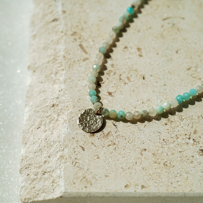 Leilani Beaded Necklace, Gemstone Necklace, Layering Necklace, Bead Choker, Turquoise Necklace, Aquamarine Necklace, Labradorite Necklace image 5