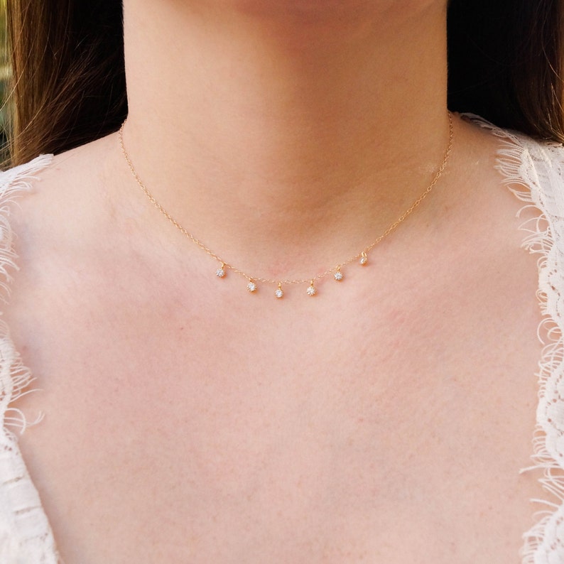 Delicate Choker Minimalist Choker Gold Filled Choker The Stargazer Choker CZ Choker Boho Dainty Layering Necklace Dainty Gold Choker