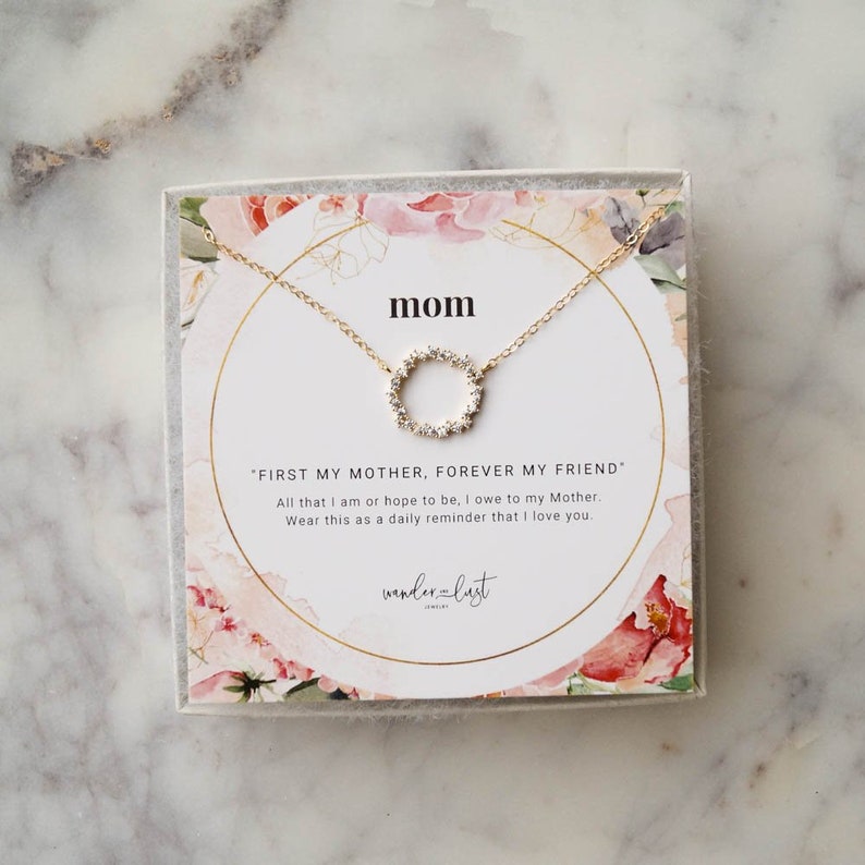 Mom Gift Set Jewelry Gift Set Wreath Necklace Infinity Etsy