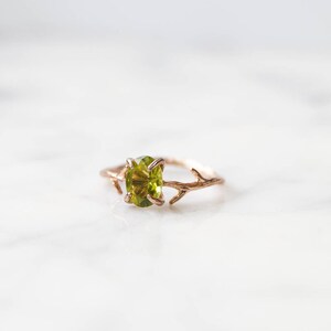 Peridot Ring, August Birthstone, August Ring, Rose Gold Ring, Birthstone Ring, Dainty Ring, Peridot Jewelry, Birthstone Jewelry, Silver Ring image 6