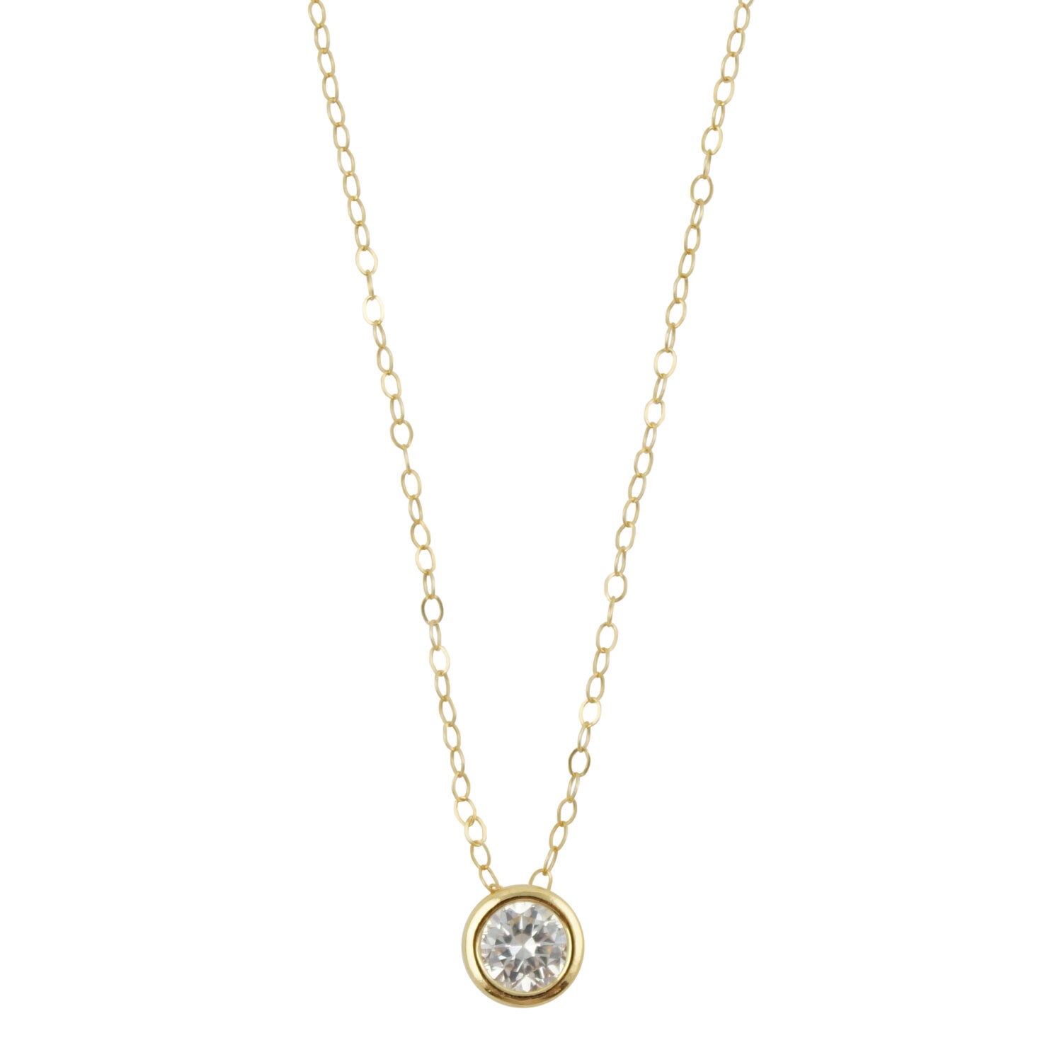 Floating Diamond Necklace Bridesmaid Gift CZ Necklace | Etsy