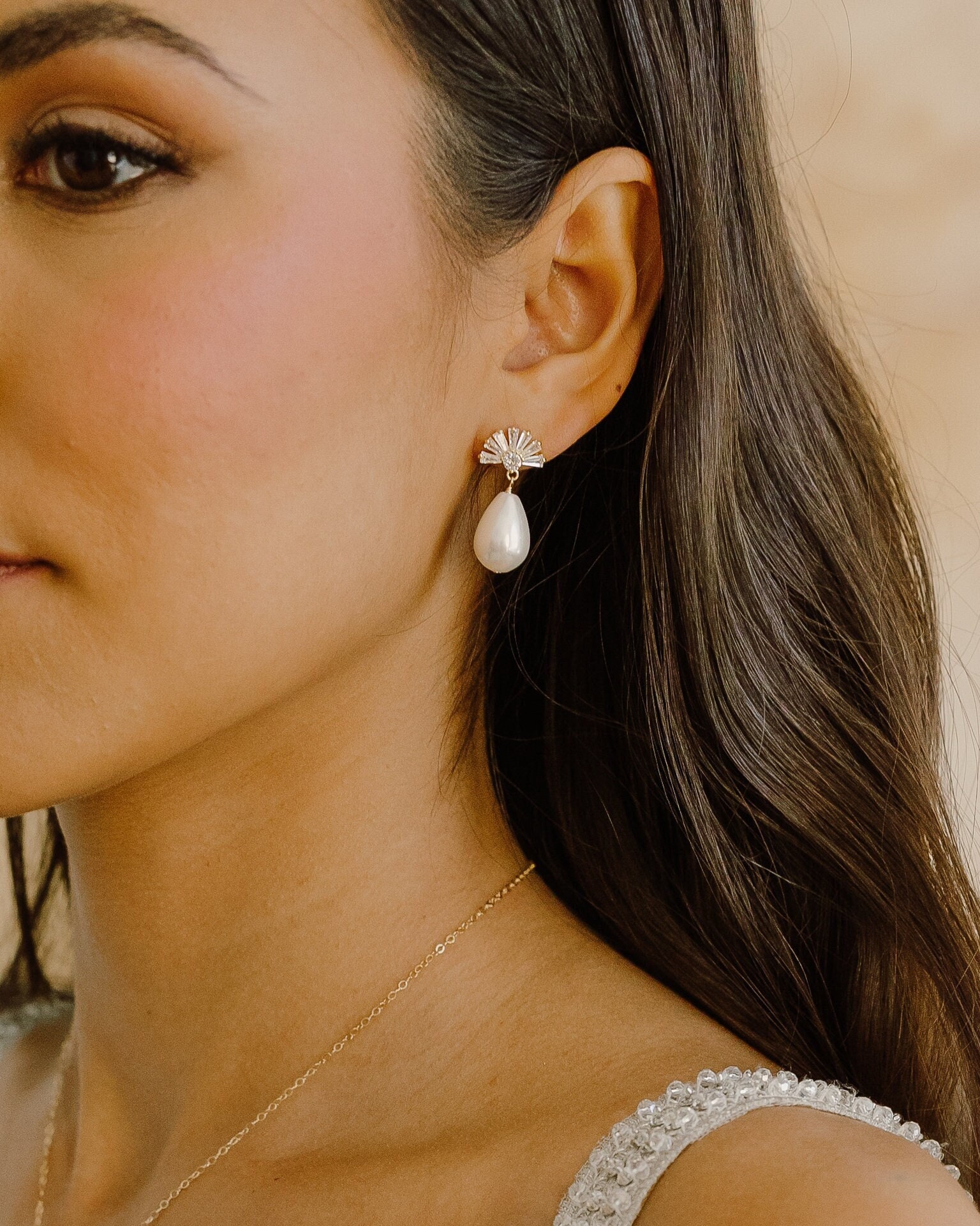 Art Deco Pearl Drop Earrings
