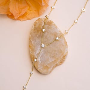 Droplet Lariat Waterproof Necklace - Gold