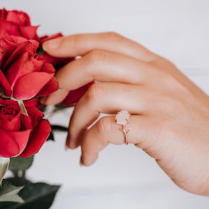 Rose Quartz Ring, Rose Gold Ring, Dainty Gemstone Ring, Boho Ring, Gold Ring, Rose Quartz Ring Gold, Gifts for Her, Pink Ring, Finley Ring image 3