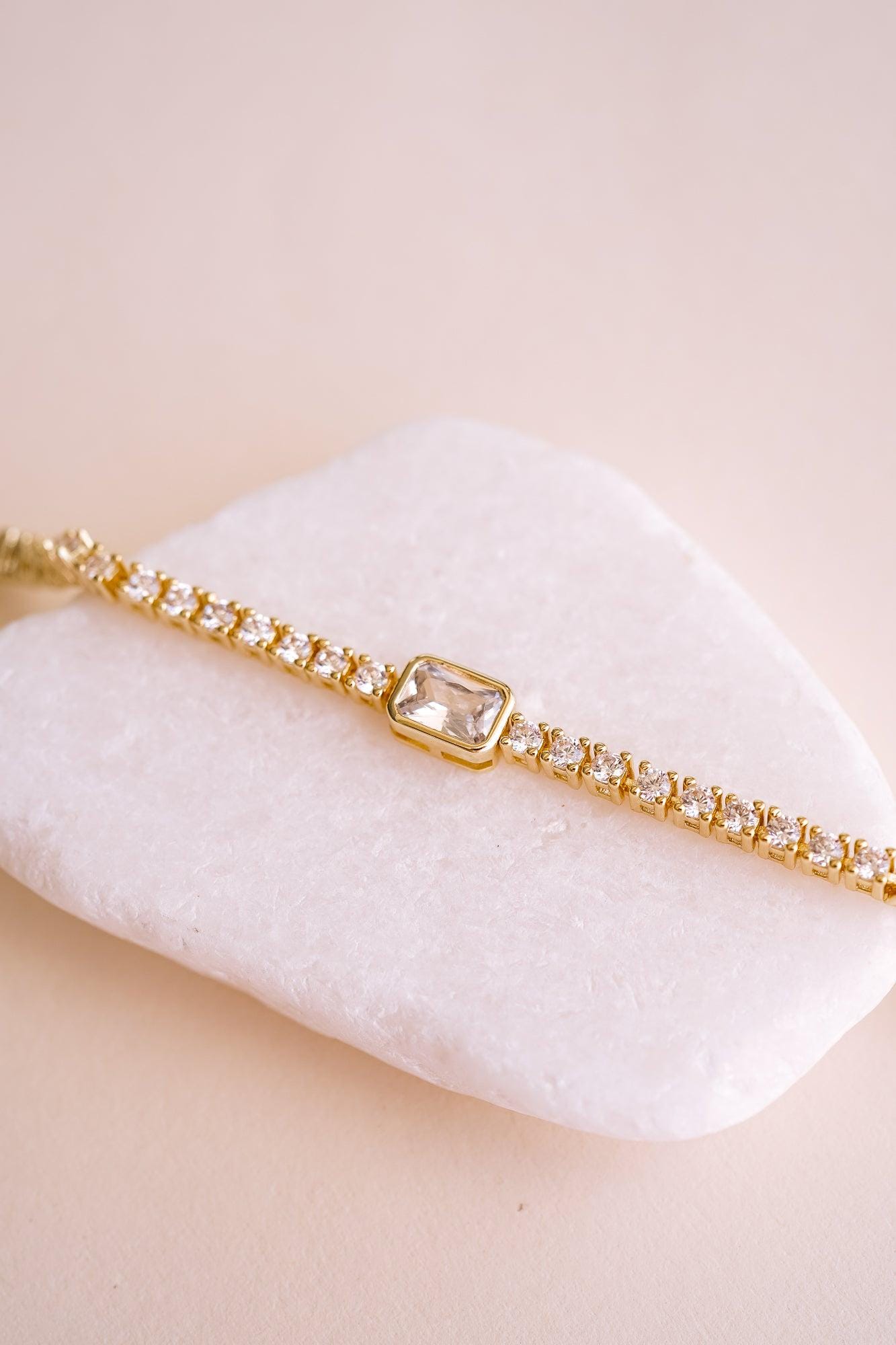 Amelia Brilliant Cut Gold Tennis Bracelet, Dainty Tennis Bracelet, Gold Tennis Bracelet, Minimalist Bracelet, Gold Bracelet, Wedding Jewelry