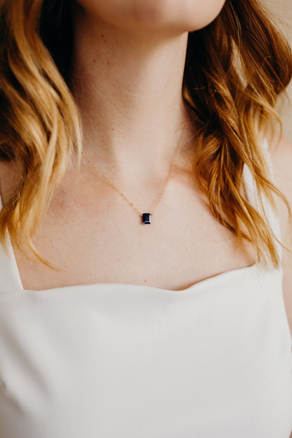 September Birthstone Necklace, Sapphire Blue Necklace, Blue Gemstone Necklace, September Birthday Necklace, Bridesmaid Gift, Dainty Necklace