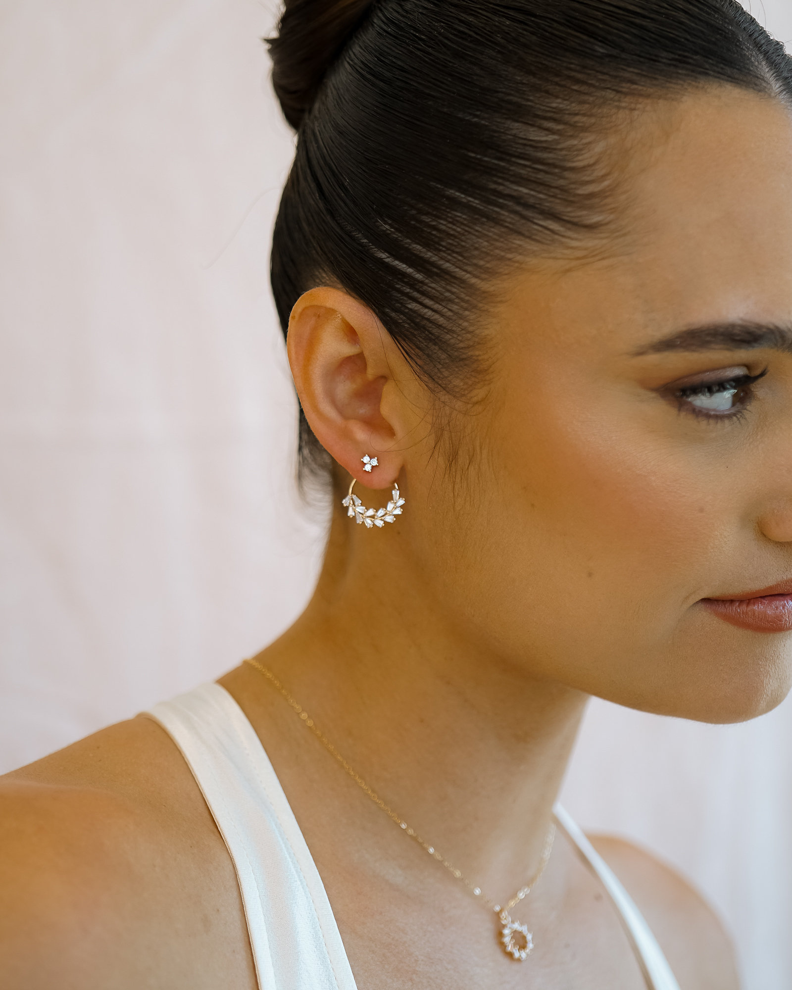 Adeline Wreath Ear Jackets, Dainty Earrings, Bridesmaid Earrings,…