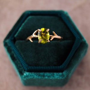 Peridot Ring, August Birthstone, August Ring, Rose Gold Ring, Birthstone Ring, Dainty Ring, Peridot Jewelry, Birthstone Jewelry, Silver Ring image 9