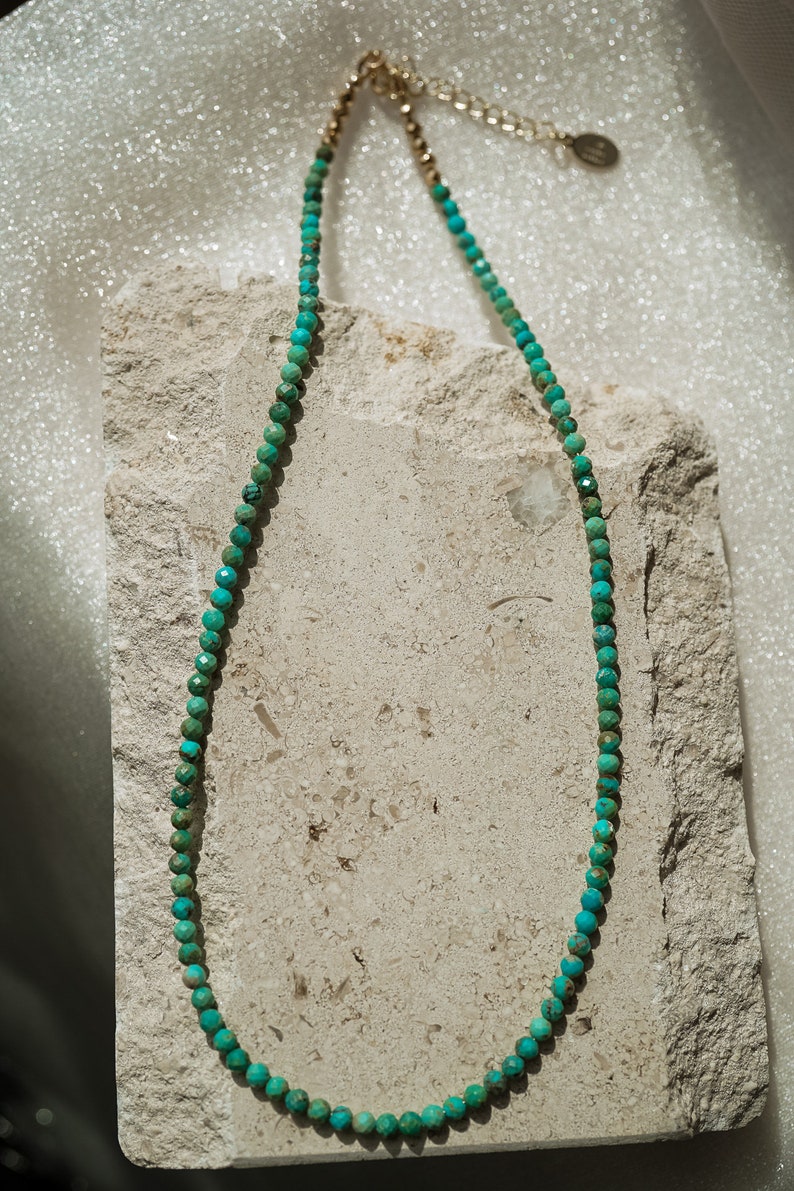 Leilani Beaded Necklace, Gemstone Necklace, Layering Necklace, Bead Choker, Turquoise Necklace, Aquamarine Necklace, Labradorite Necklace image 6