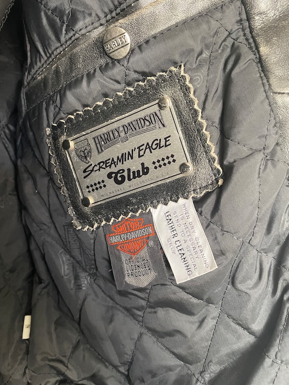 Vintage Genuine Leather Harley Davidson Screamin' Eagle Club