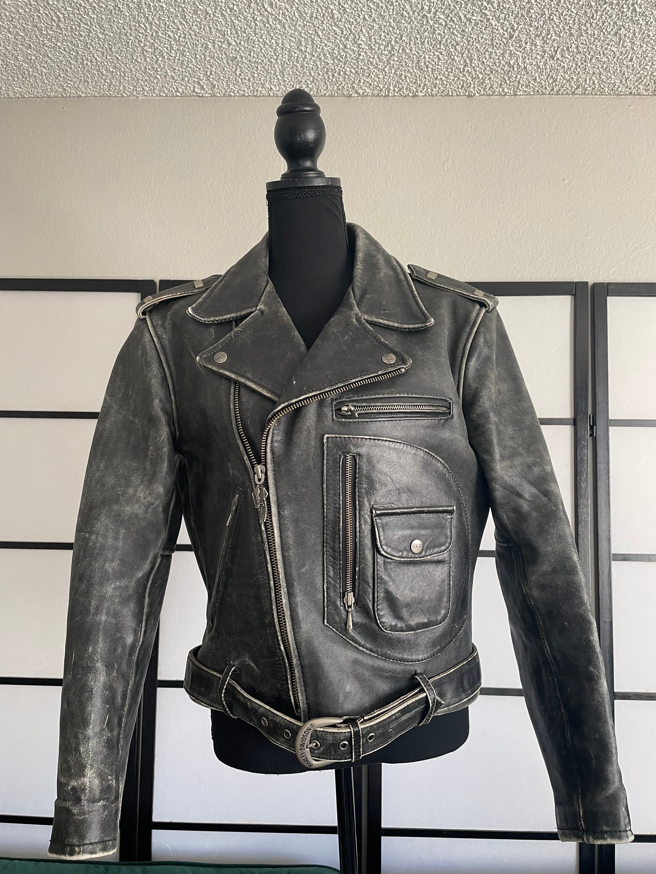 【L.E.E.Y】 LEATHER HAND BIKE JACKET Hot Leathers JKL1025 Ladies Motorcycle style Lace Up Sleeves
