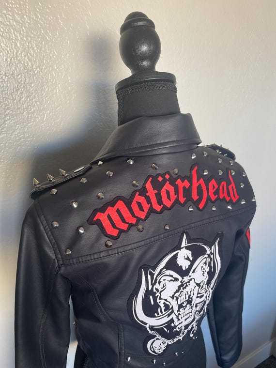 Motörhead Ace of Spades Faux Leather Studded/spiked Moto Jacket - Etsy