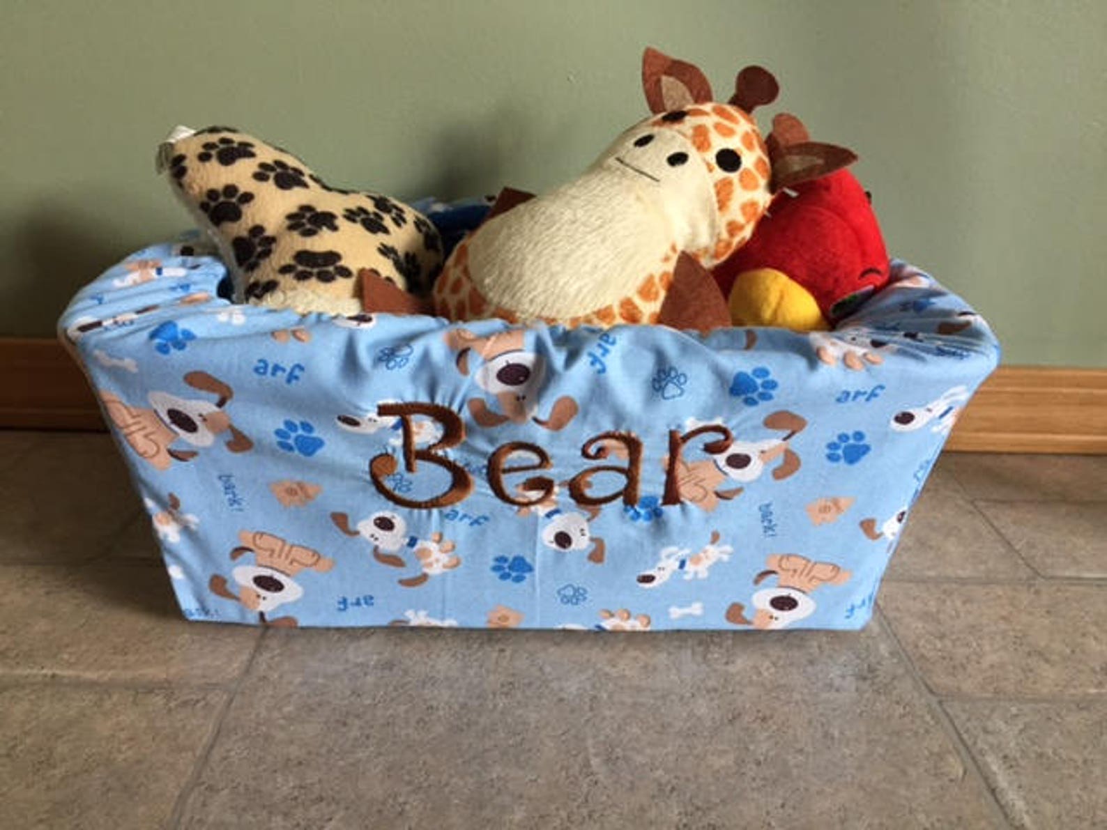 Personalized Dog or Cat Toy Basket | Etsy
