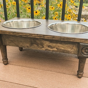 Large Personalized Elevated Dog Feeder | Dog Bowls | Raised Dog Feeder | Personalized Dog Bowl | Two Two-Quart Bowls Included | Dog Feeder