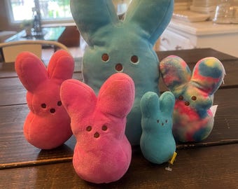 Lot of (5) Peeps Brand Plush Easter Peeps Just Born Inc Stuffed Animals