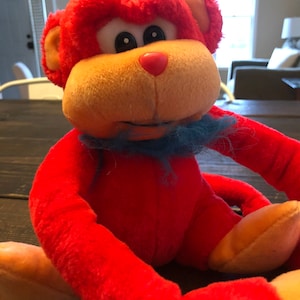 Vintage Great American Toy Company Red Plush Monkey Stuffed Animal
