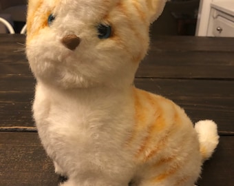 Vintage 1982 Gund Stripped Orange and White Cat Plush Stuffed Animal