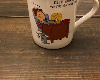 Vintage Hallmark Mug Mates Keep your nose to Grindstone
