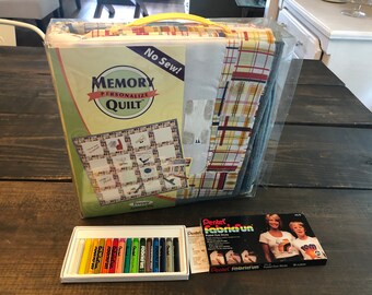 Memory Quilt Personalize NO Sew Kit Preppy College Bound New in box