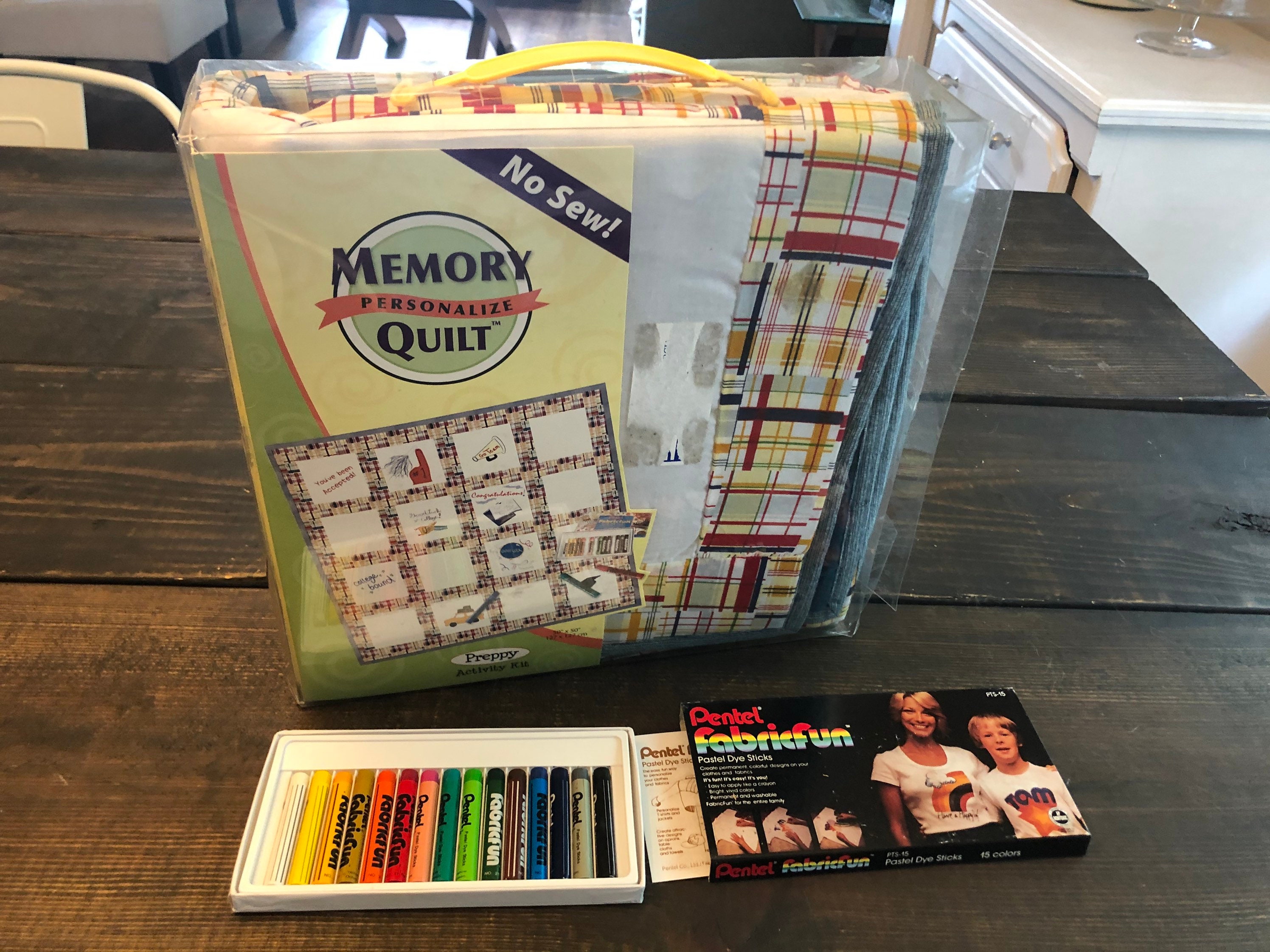 Memory Quilt Personalize NO Sew Kit Preppy College Bound New Etsy