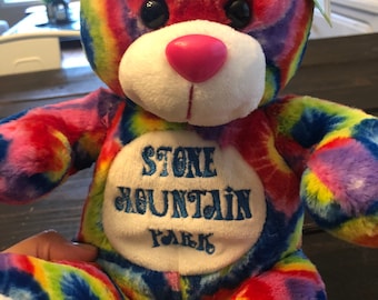 Tie-Dye Stone Mountain Plush Teddy Bear Stuffed Animal