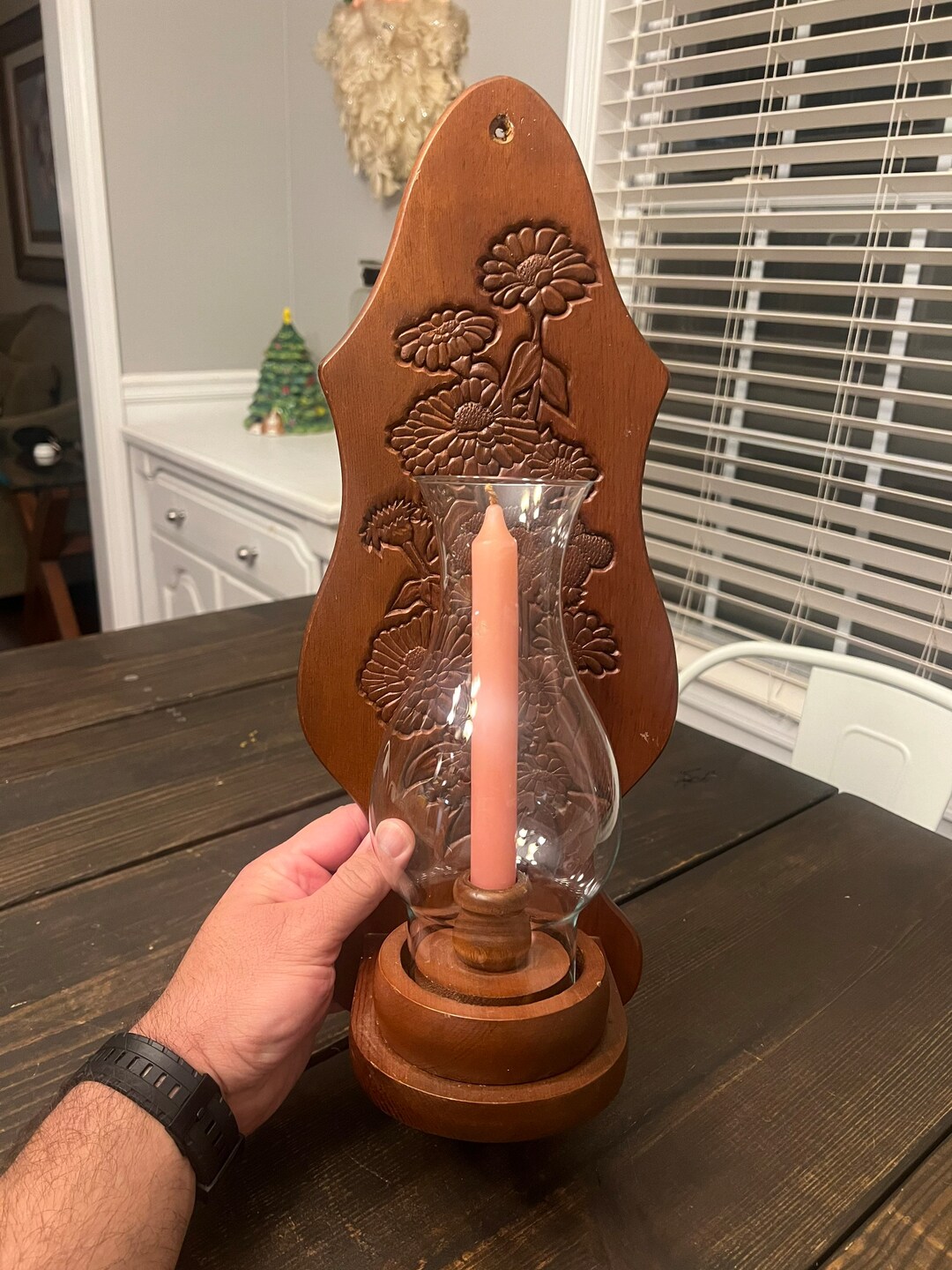 Vintage Home Interior Wood Wall Candle Sconces With Candle and Etsy