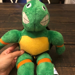 Vintage ACE Teenage Mutant Ninja Turtle TMNT Michelangelo Hard plush Stuffed Animal