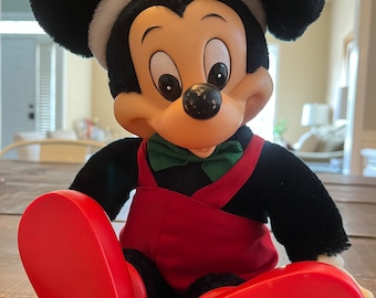 Vintage Disney Christmas Mickey Mouse Applause Plush