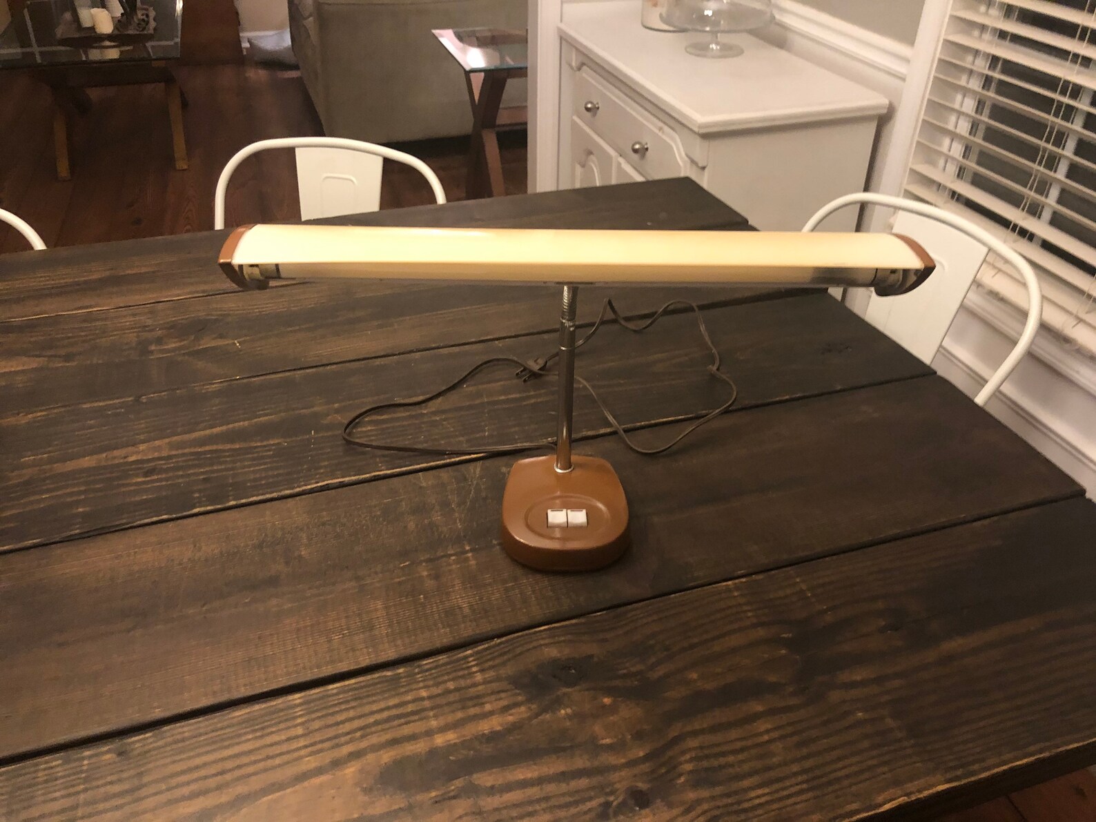Vintage Mobilite Brown Desk Lamp Fluorescent Gooseneck Metal Etsy