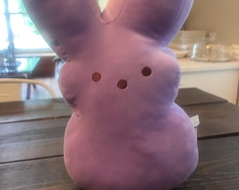 Easter Peeps Purple Marshmallow Candy Bunny Shaped Pillow Plush 17” Toy