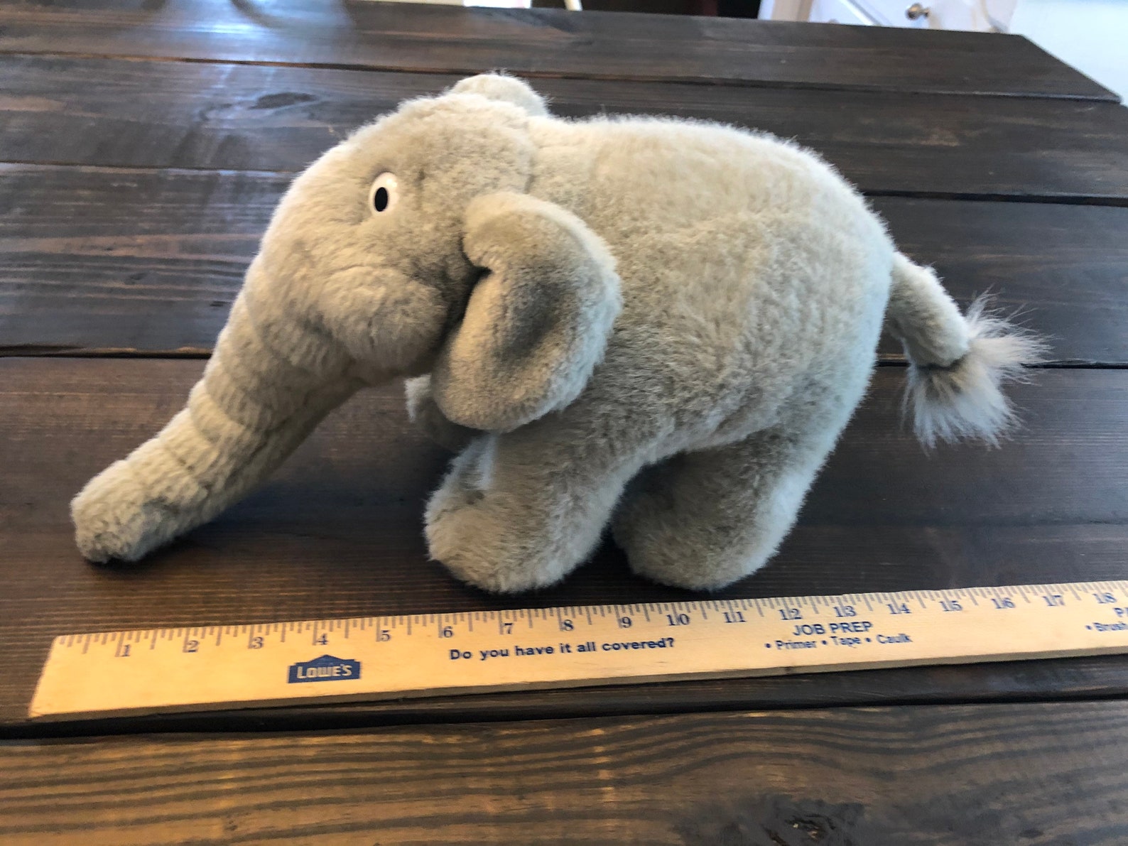 Vintage Russ Grey Elephant Plush Stuffed Animal Kathleen | Etsy