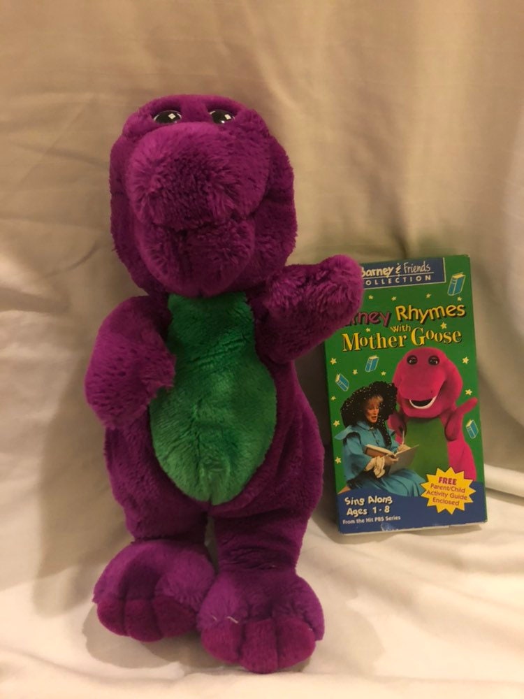 Vintage plush 1992 Barney Lyons group and Barney Rhymes with | Etsy