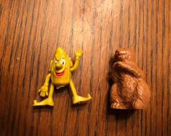 Vintage Pair of Plastic Pencil Eraser Top Animal Figures