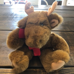 Vintage 1994 Dakin Renee Posner Brown Moose Plush Stuffed Animal