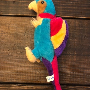 Vintage 1989 Liberty Toy Plush Parrott stuffed animal.