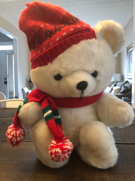 2022 Kmart Christmas Bears Vintage 1986 Kmart Christmas White Teddy Bear Stuffed Animal | Etsy Canada