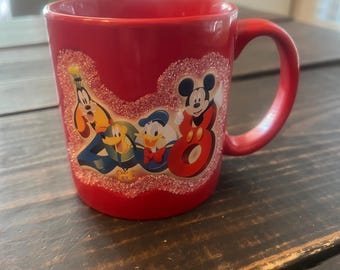 Walt Disney World 2008 3D Red Ceramic Coffee Cup Mug Authentic Disney Parks Handmade