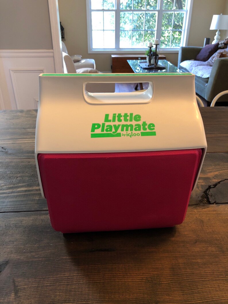 Pink cooler Vintage Little Playmate Personal Cooler by Igloo Neon green