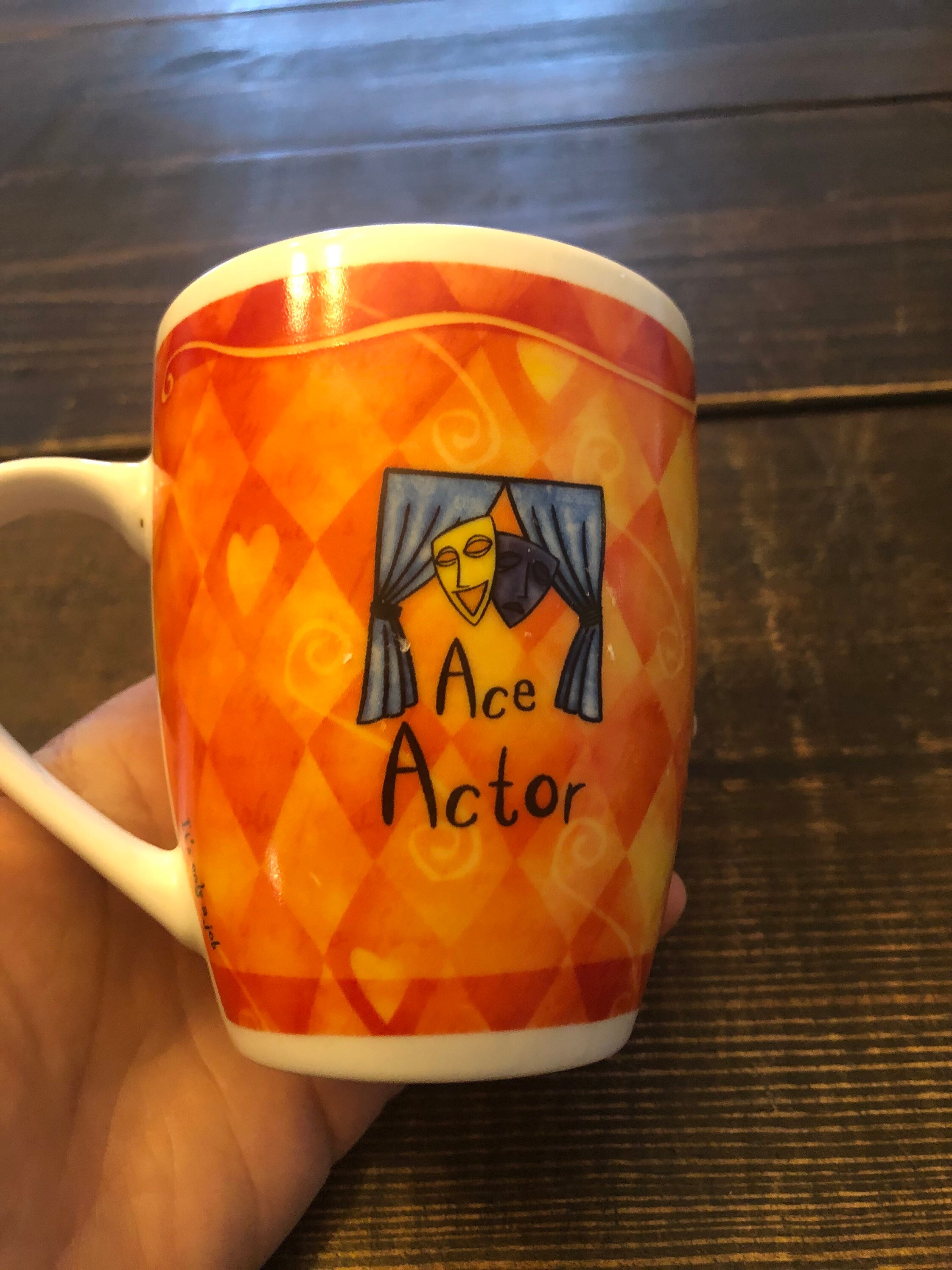 Drink & Barware Occupation Job History & Heraldry Actor Coffee Mug Fine Porcelain Kitchen