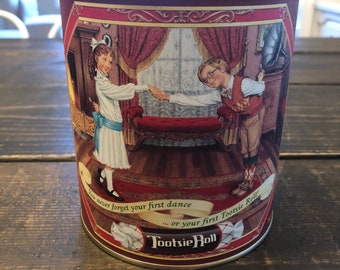 Vintage 1993 Tootsie Roll Metal Canister